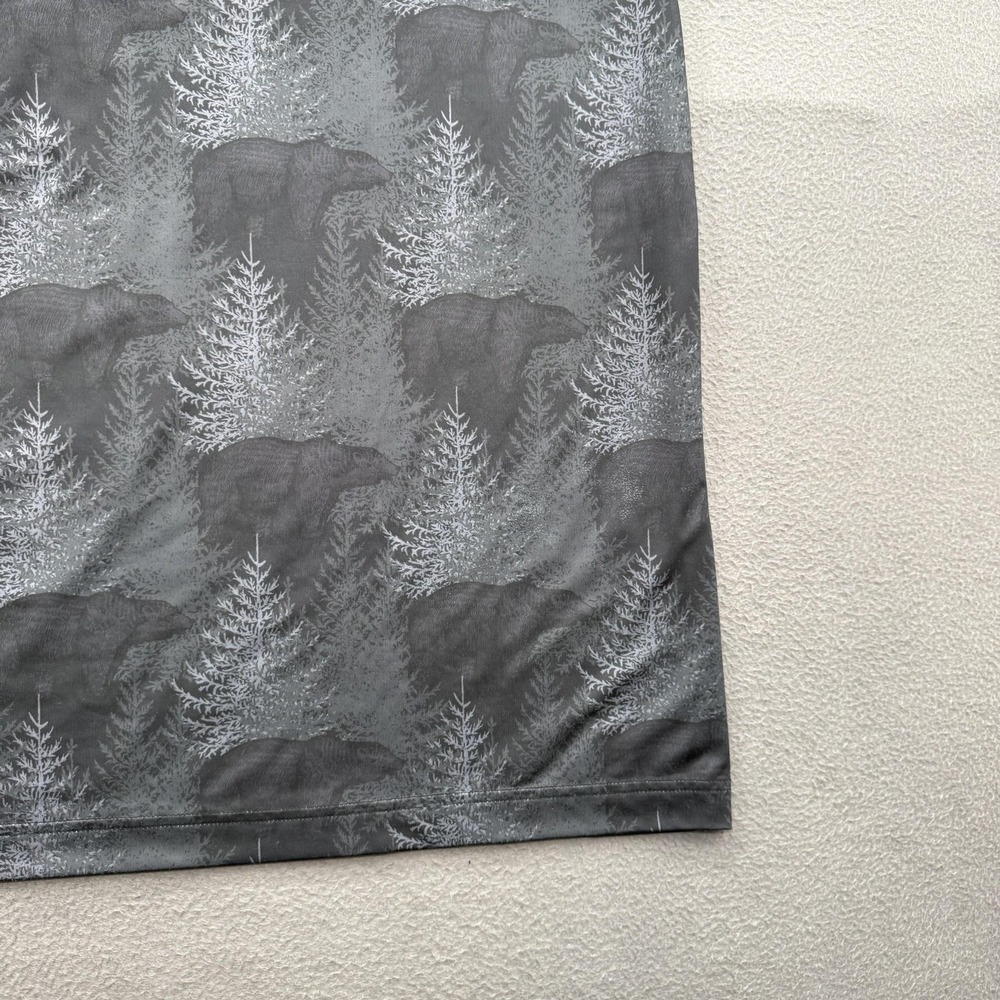 Waggle Polo Shirt Mens 3XL Gray Bear Forest Print Golf Performance Stretch - Picture 7 of 8